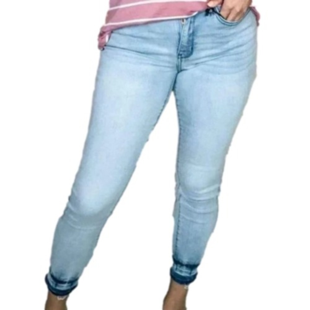 Judy blue‎ Melted Blues Light Wash Skinny dip dyed Jeans plus size 24W New